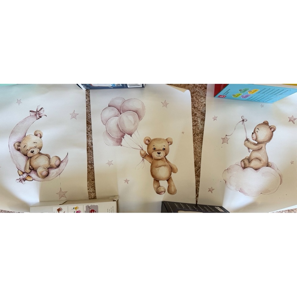 Bear Wall Art Decor - Set of 3 Teddy Bear Wall Art